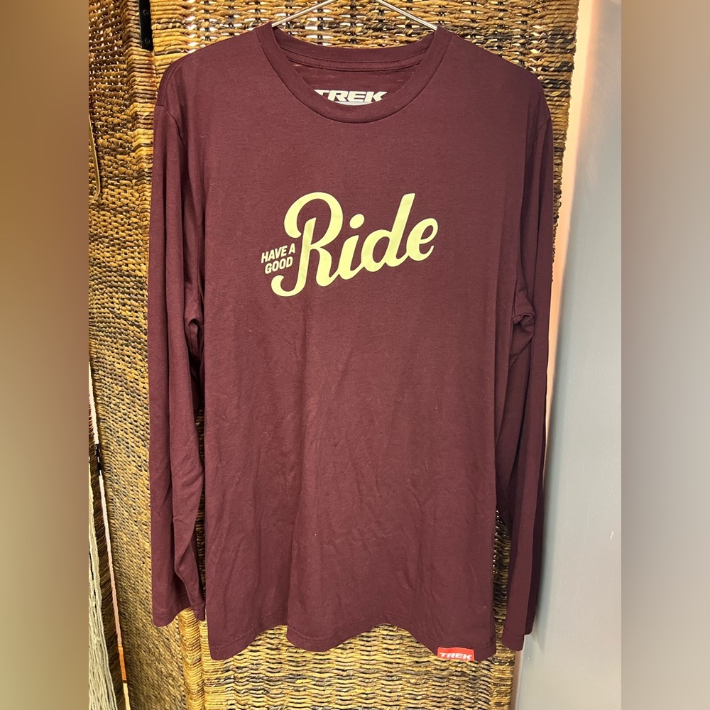 Trek- Maroon , XXL, Have a good Ride, Long‎ sleeve, blended shirt